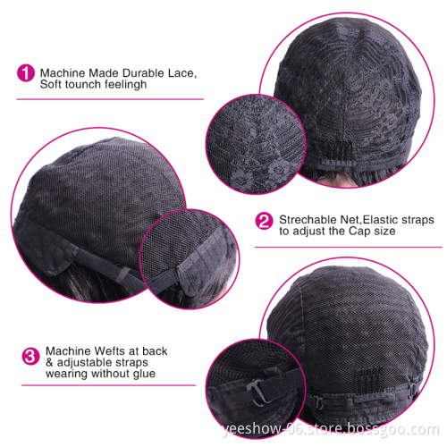 Short Straight Blonde machine made  Wigs For Black Women natural Cuticle Aligned Human Hair Wig natural BOb Wigs